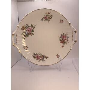 Vtg Royal Worcester Witley Garden Floral Porcelain Cake Plate